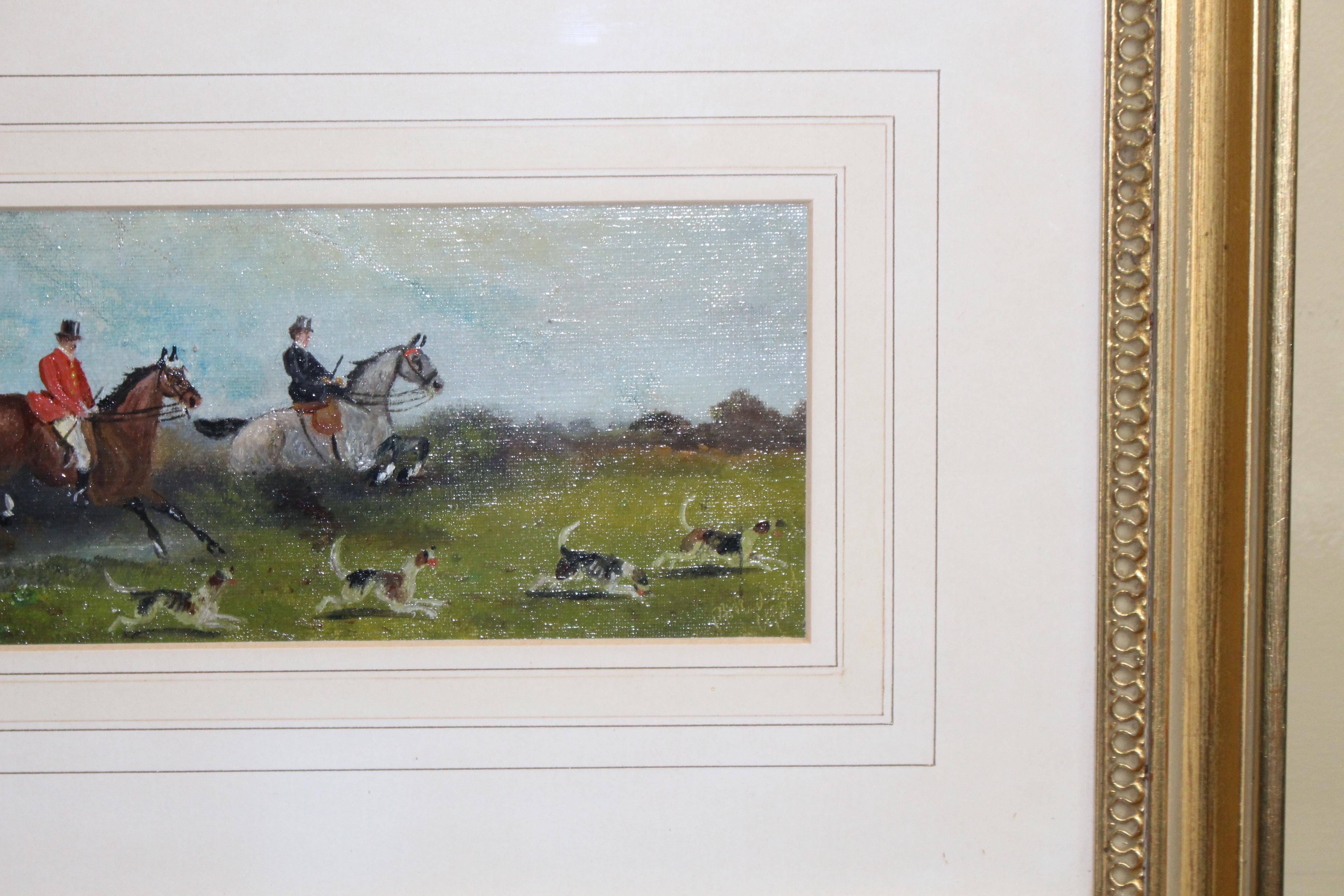 Pair of Late Victorian Fox Hunting Paintings For Sale 10