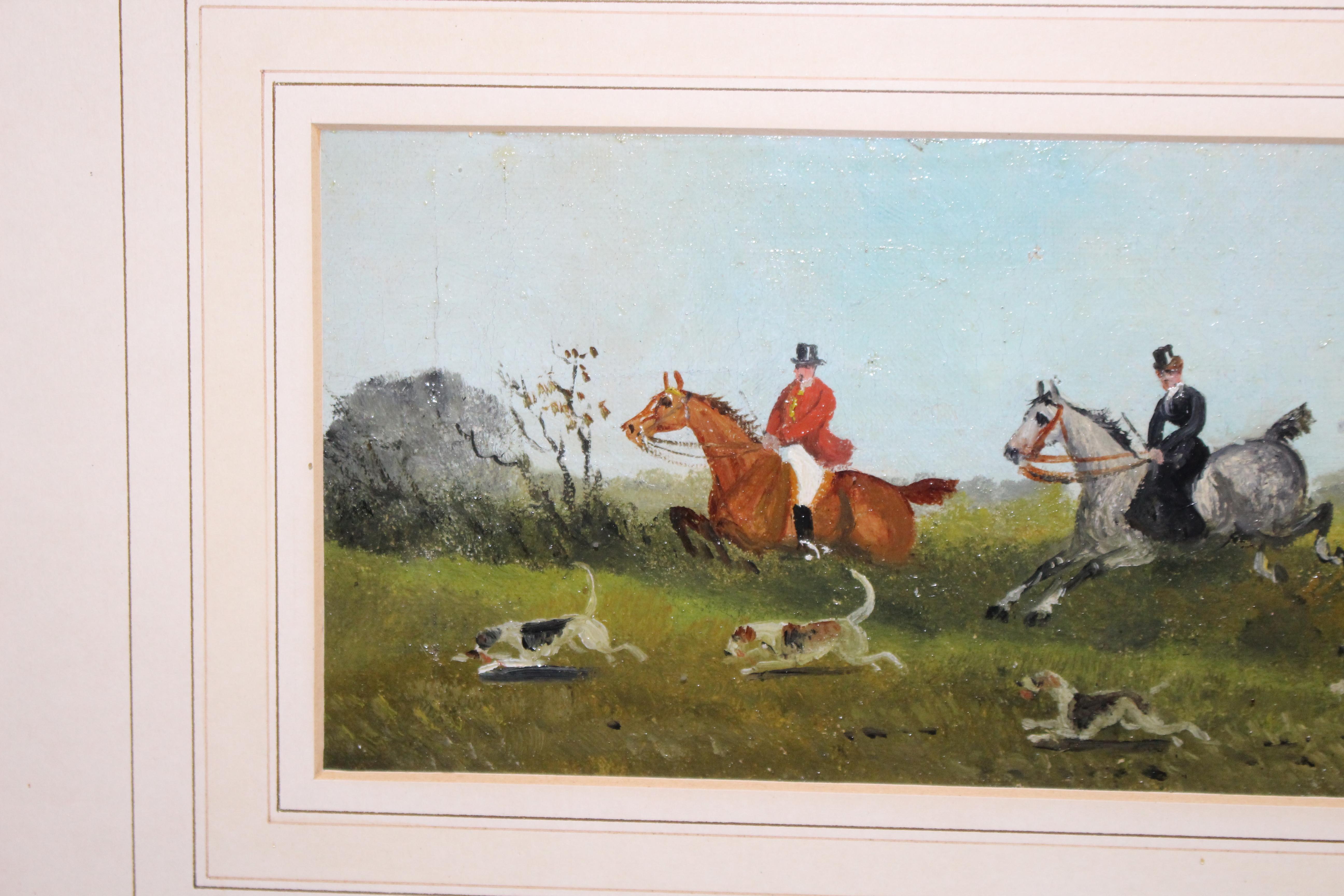 19th Century Pair of Late Victorian Fox Hunting Paintings For Sale