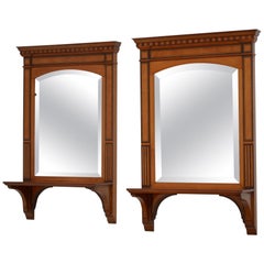 Pair of Late Victorian Wall Mirrors in Satinwood