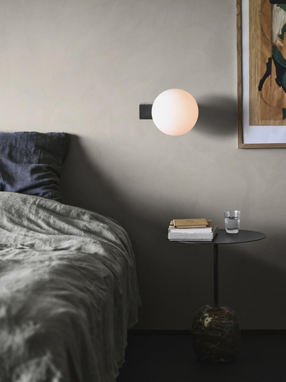 Steel Pair of Lato LN8 Warm Black Round Top Side Tables, Luca Nichetto for &Tradition For Sale