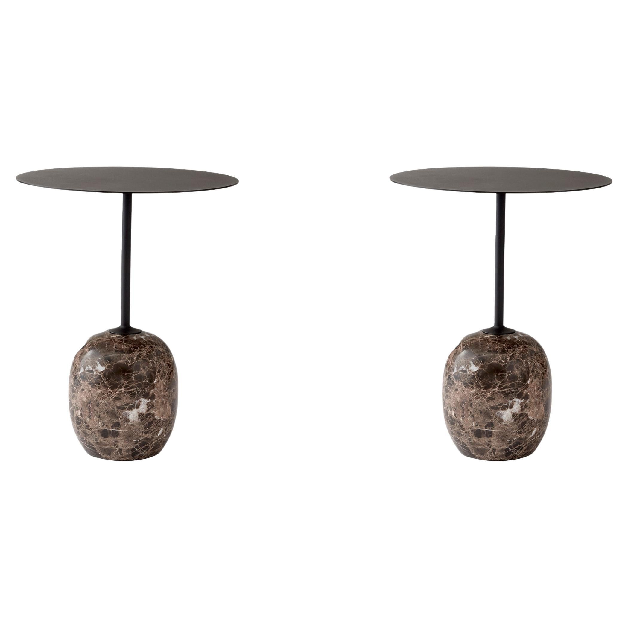 Pair of Lato LN8 Warm Black Round Top Side Tables, Luca Nichetto for &Tradition