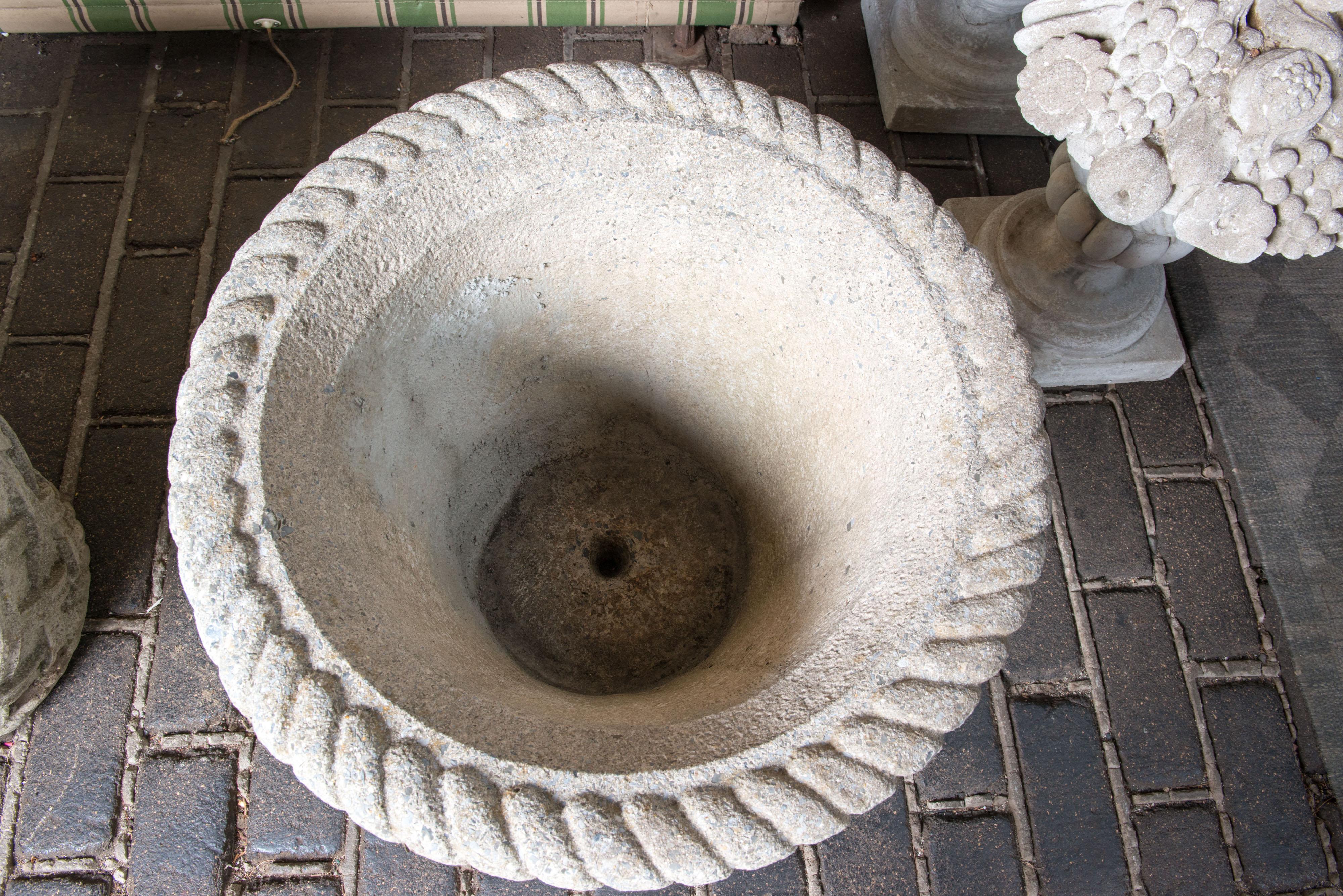 Mid-20th Century Pair of Lattice form Cast Stone Planters