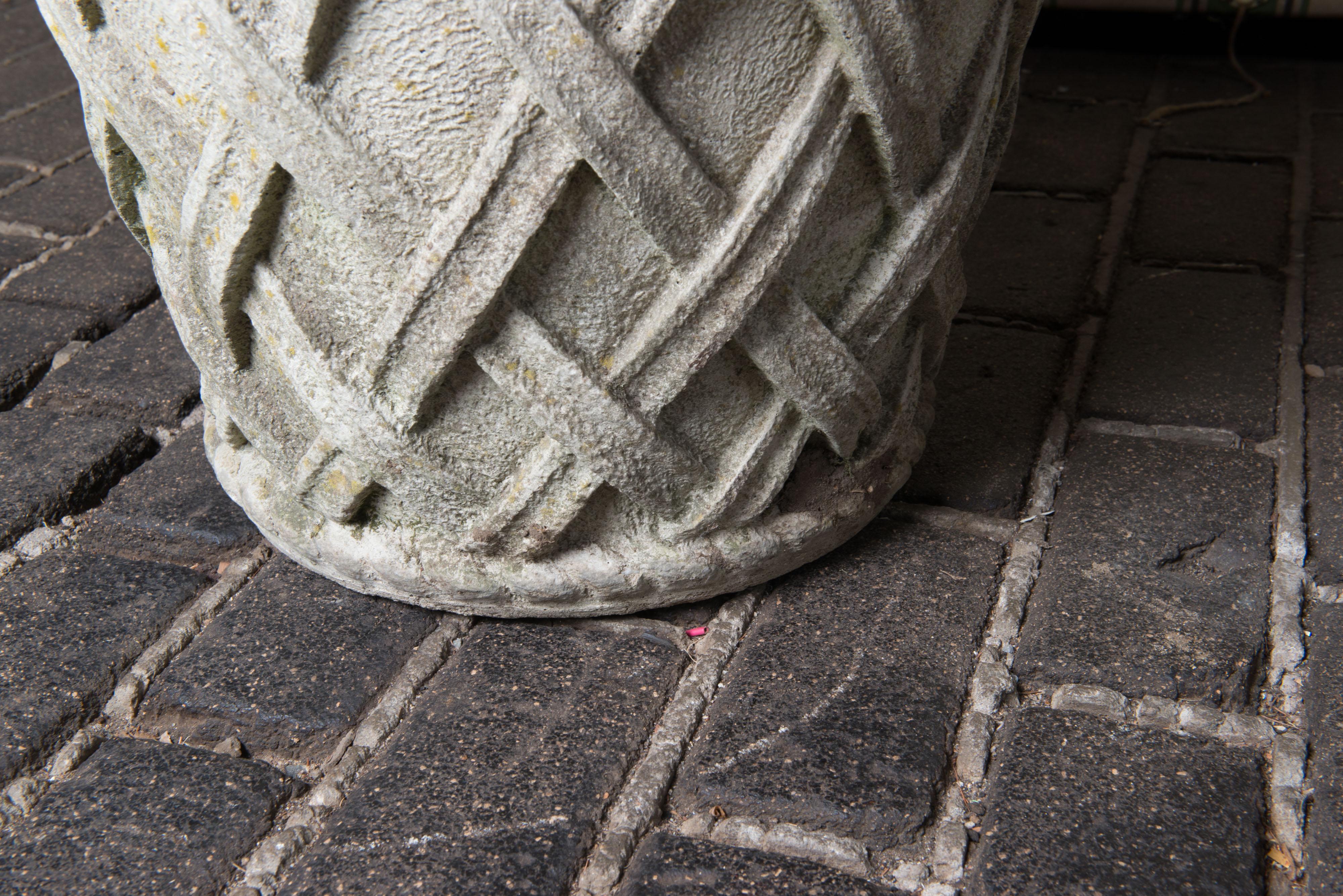 Pair of Lattice form Cast Stone Planters 3