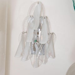 Pair of lattimo Murano glass sconces