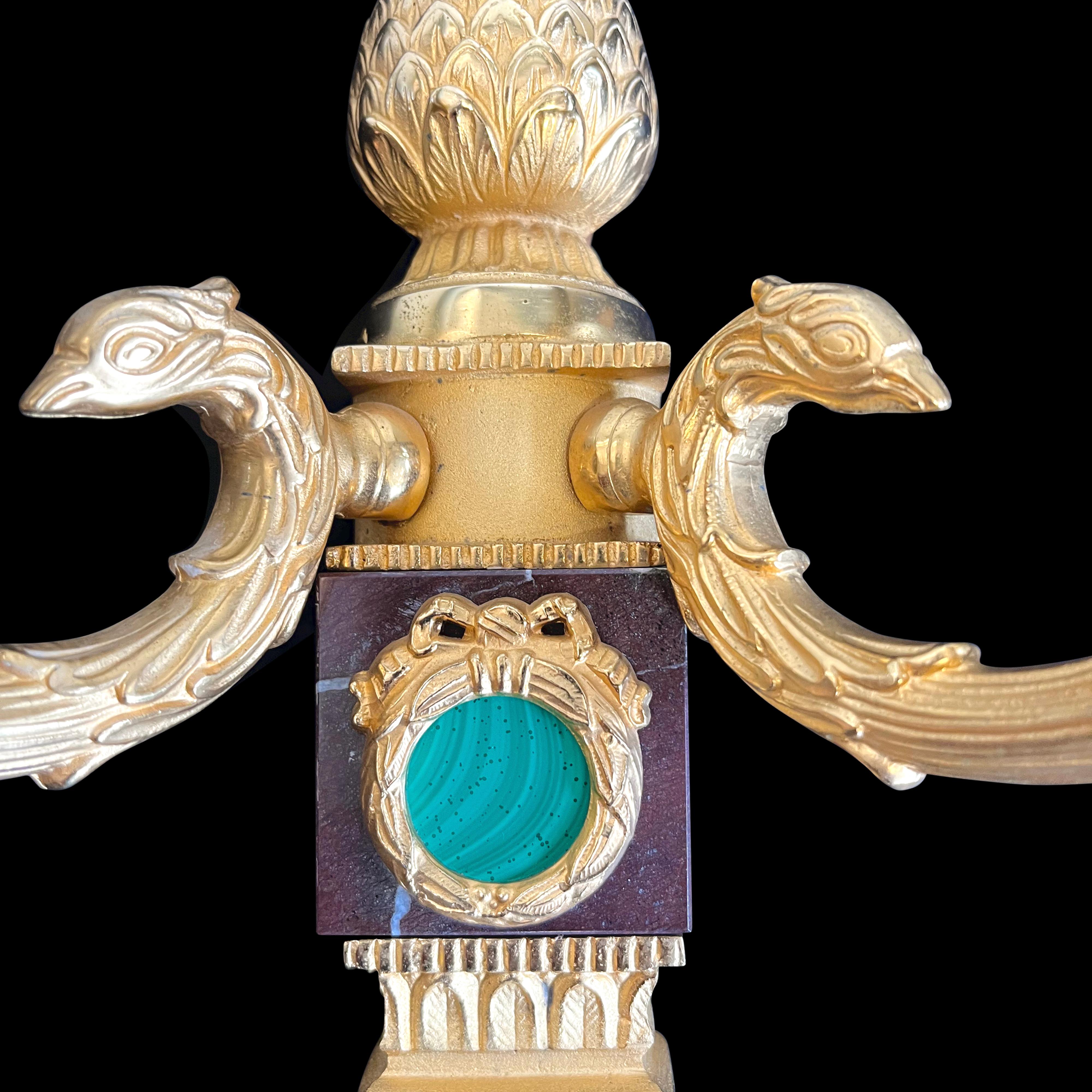 Pareja de apliques estilo Imperio Laudarte Grifone, Oro antiguo 24k en Bueno estado para la venta en Southall, GB