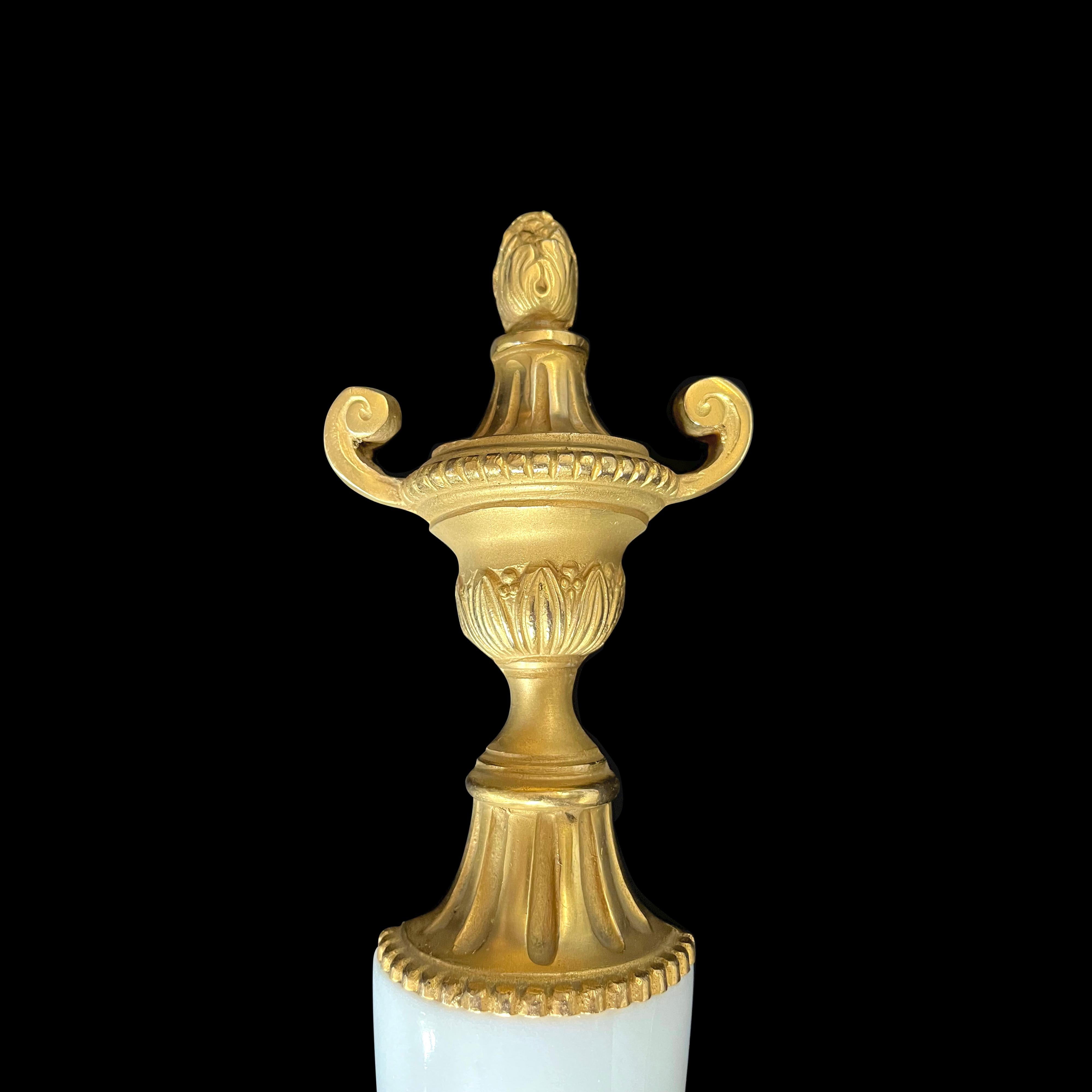 Italian Pair of Laudarte Tania Empire Style Wall Lights, Ancient Gold 24k For Sale