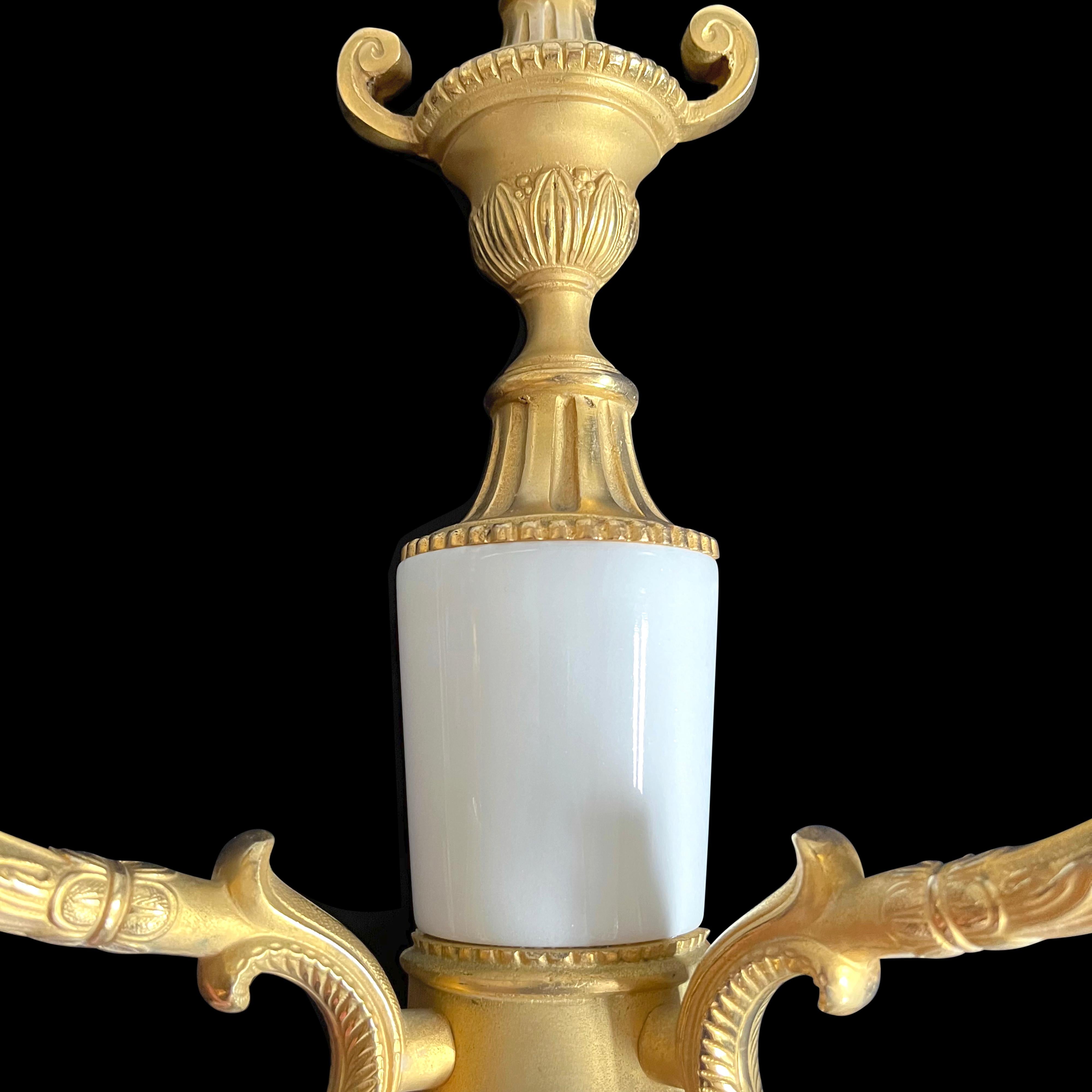 Gold Plate Pair of Laudarte Tania Empire Style Wall Lights, Ancient Gold 24k For Sale