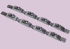 Pair of  Laurence Foss Sterling Bracelets, 1940s