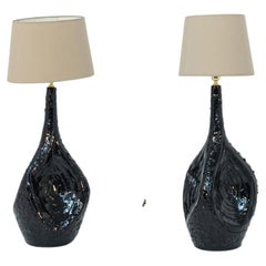 Pair of Lava Stone Table or Floor Lamps