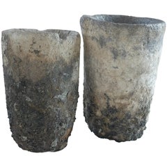 Vintage Pair of Lavastone Foundry Crucibles
