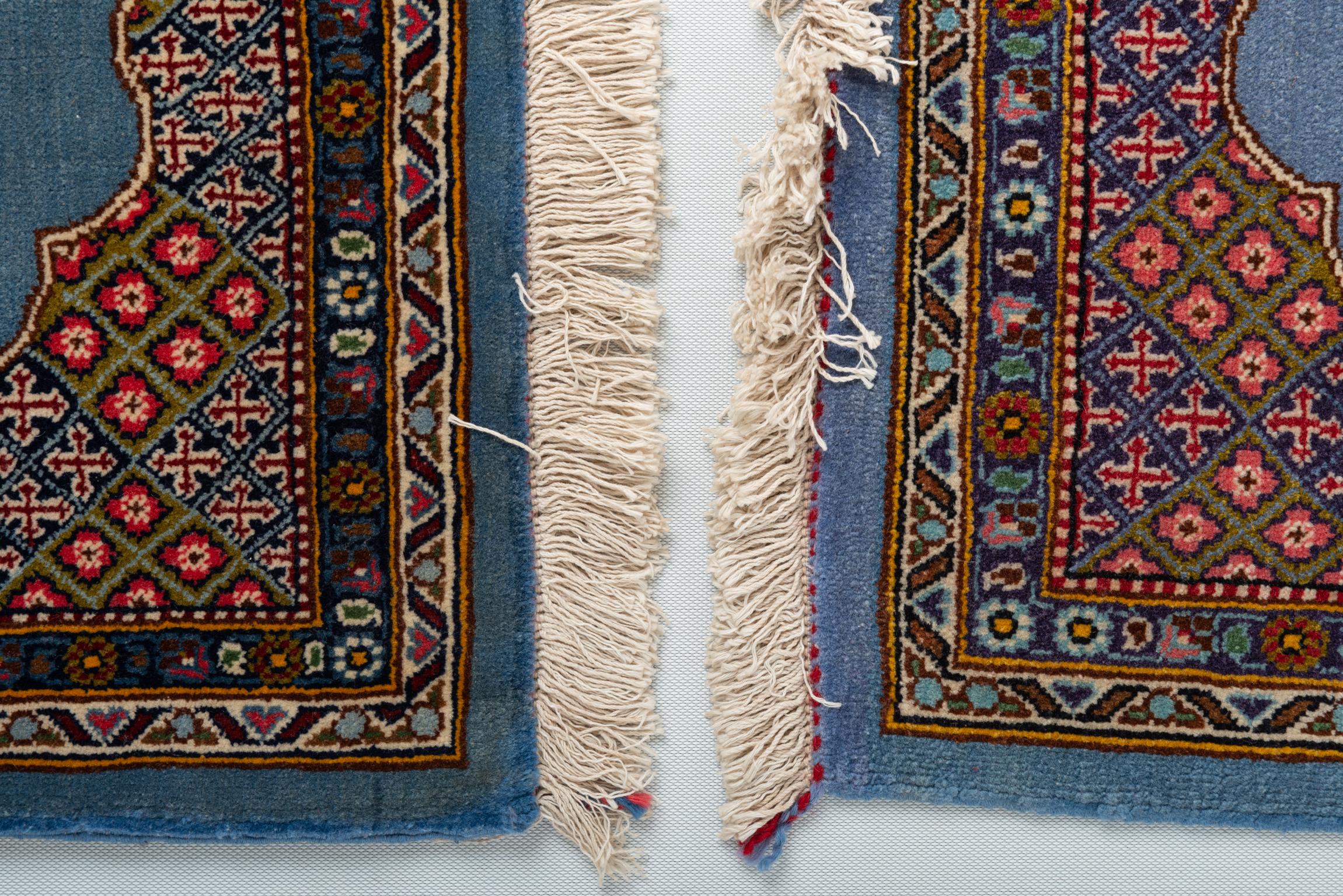 Wool Pair of Lavender Indian Carpets For Sale