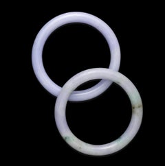 Pair of Lavender Jadeite Bangle Bracelets