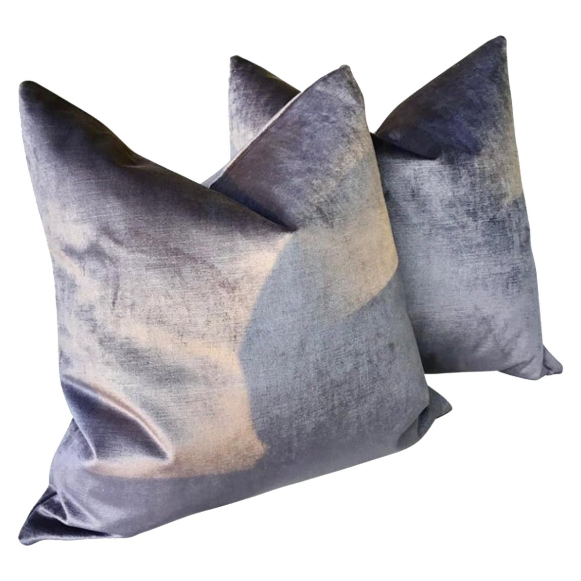 Coppia di cuscini in velluto lavanda con imbottitura in piuma d
oca, 21 pollici