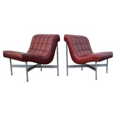 Pair of Laverne Leather Lounge Chairs