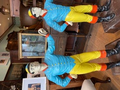 Pair of lawn jockey hitching posts early 20th century