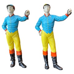 Pair of lawn jockey hitching posts early 20th century