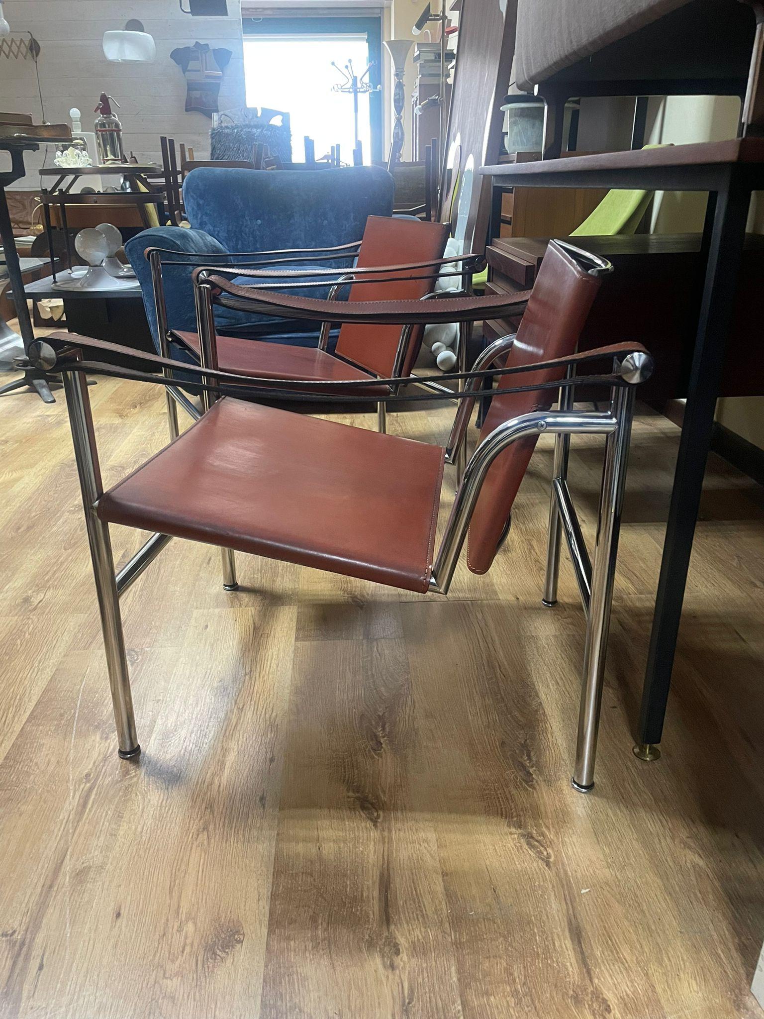 Sessel LC1 von Le Corbusier für Cassina, Italien, 1970er Jahre, Paar 1