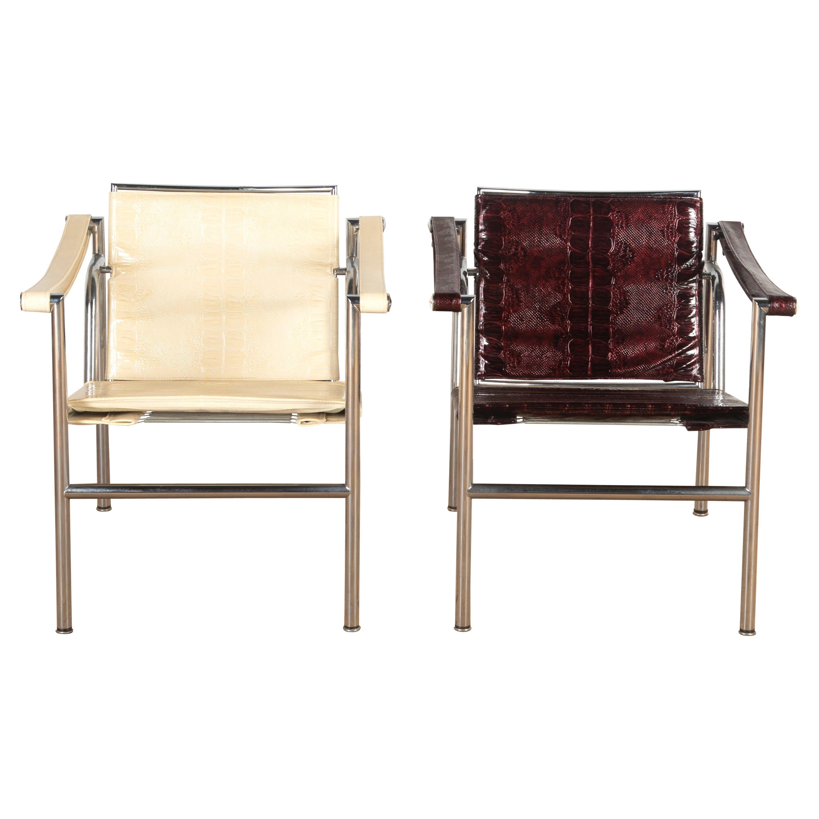Pair of LC1 Basculant Armchairs