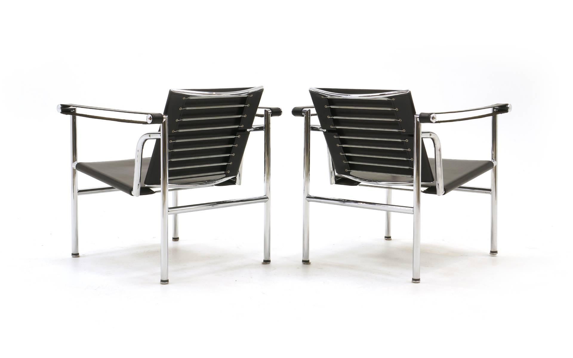 Italian Pair of LC1 Chairs Designed by Le Corbusier, Produced by Gavina