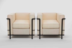 Pair of LC2 Armchairs by Le Corbusier for Cassina, Italy 1970s