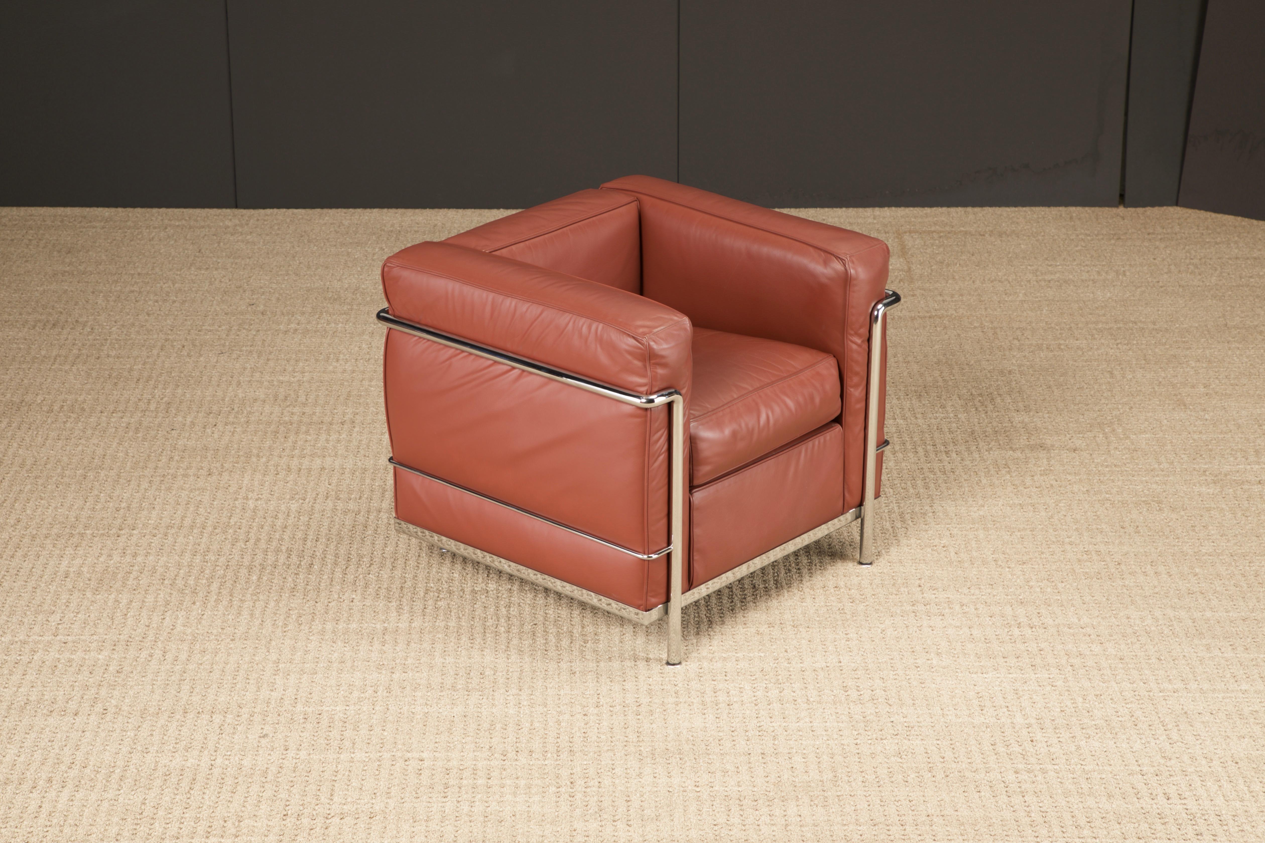 Fine XX secolo Coppia di poltrone club in pelle 'LC2' di Le Corbusier per Cassina, anni '70 circa, Firmate in vendita
