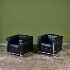Pair of LC2 Lounge Chairs by Le Corbusier for Cassina