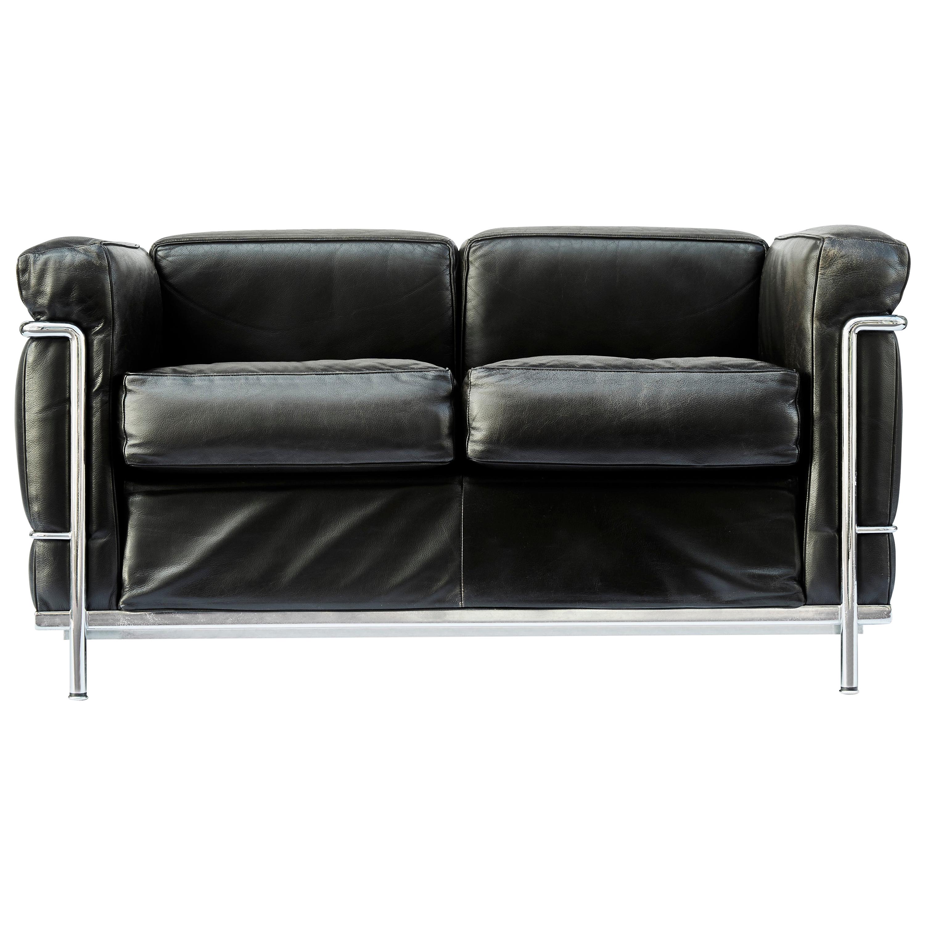 LC2 Two-Seat Sofas by Le Corbusier Edited by Cassina