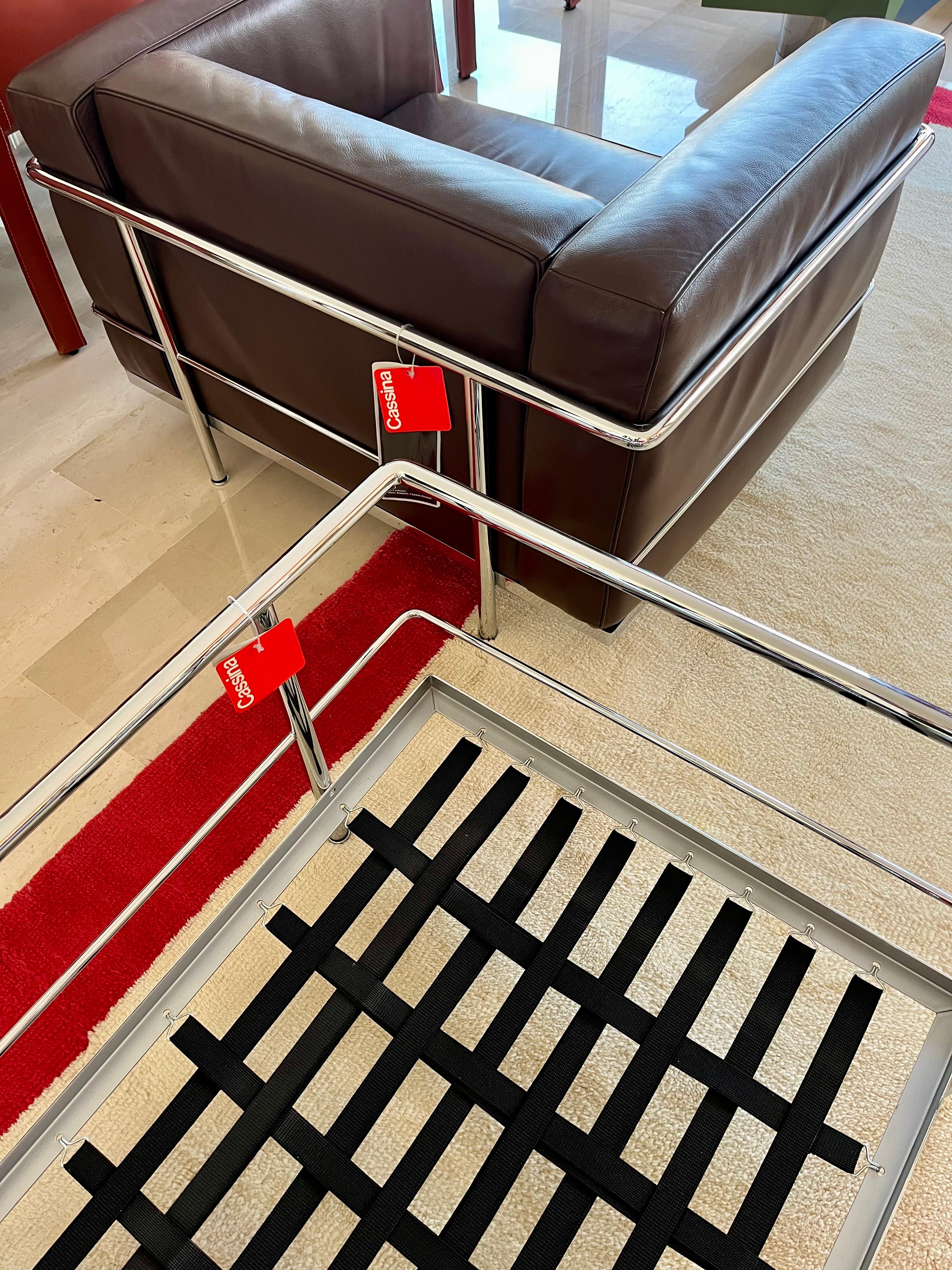 Fin du 20e siècle Paire de  Fauteuils LC3, Le Corbusier, Jeanneret & Perriand pour Cassina, années 1990 en vente