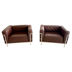 Par de  Sillones LC3, Le Corbusier, Jeanneret & Perriand para Cassina, años 90