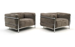 Pair of LC3 Grand Confort Lounge Chairs by Le Corbusier for Cassina, Signed