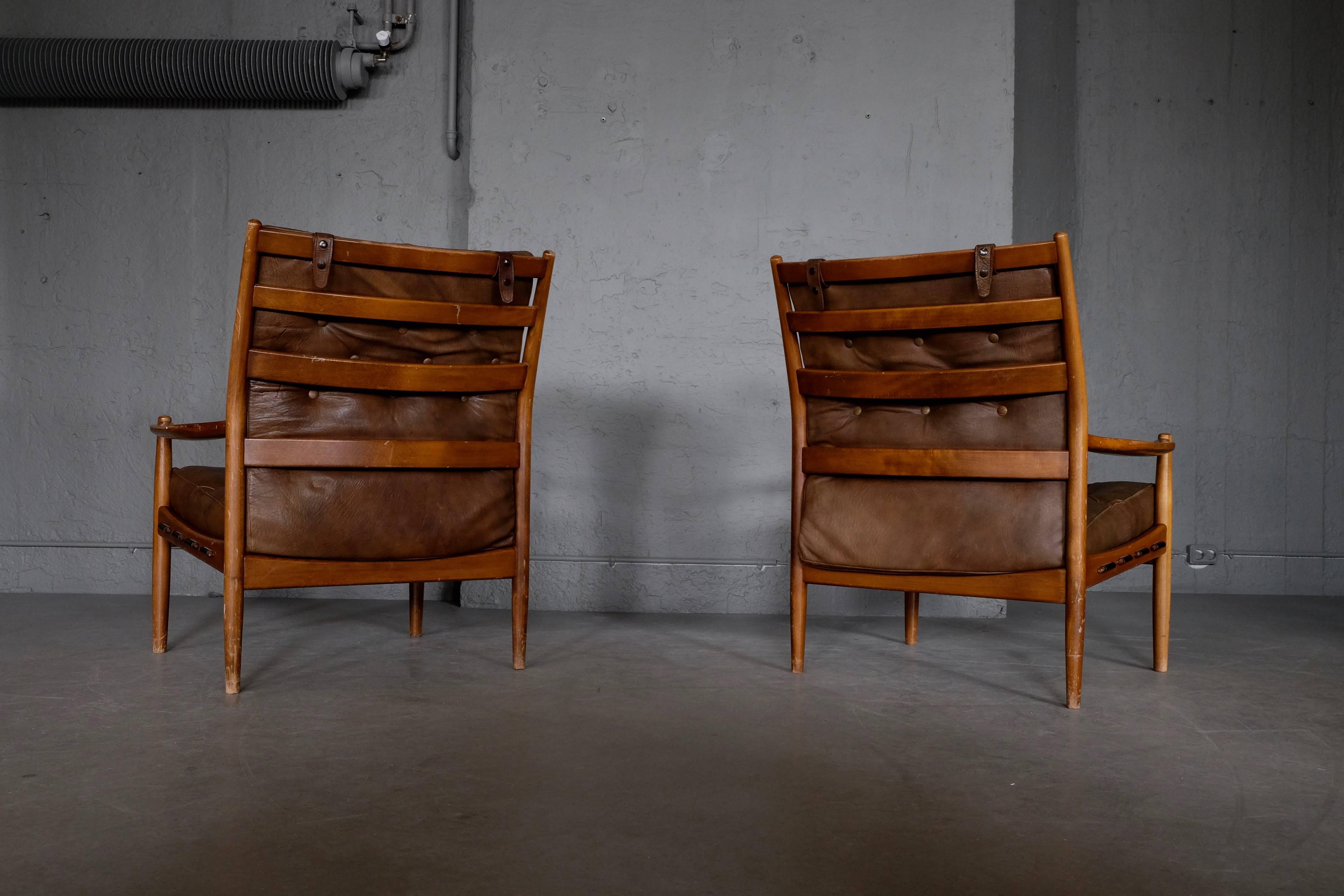 Scandinavian Modern Pair of Läckö Easy Chairs by Ingemar Thillmark, 1960s