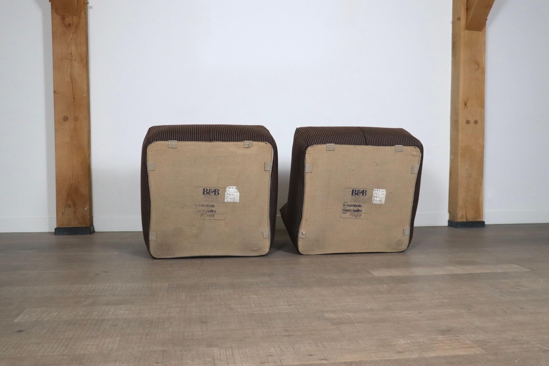Pair Of Le Bambole Lounge Chairs By Mario Bellini For B&B Italia, 1970s 9