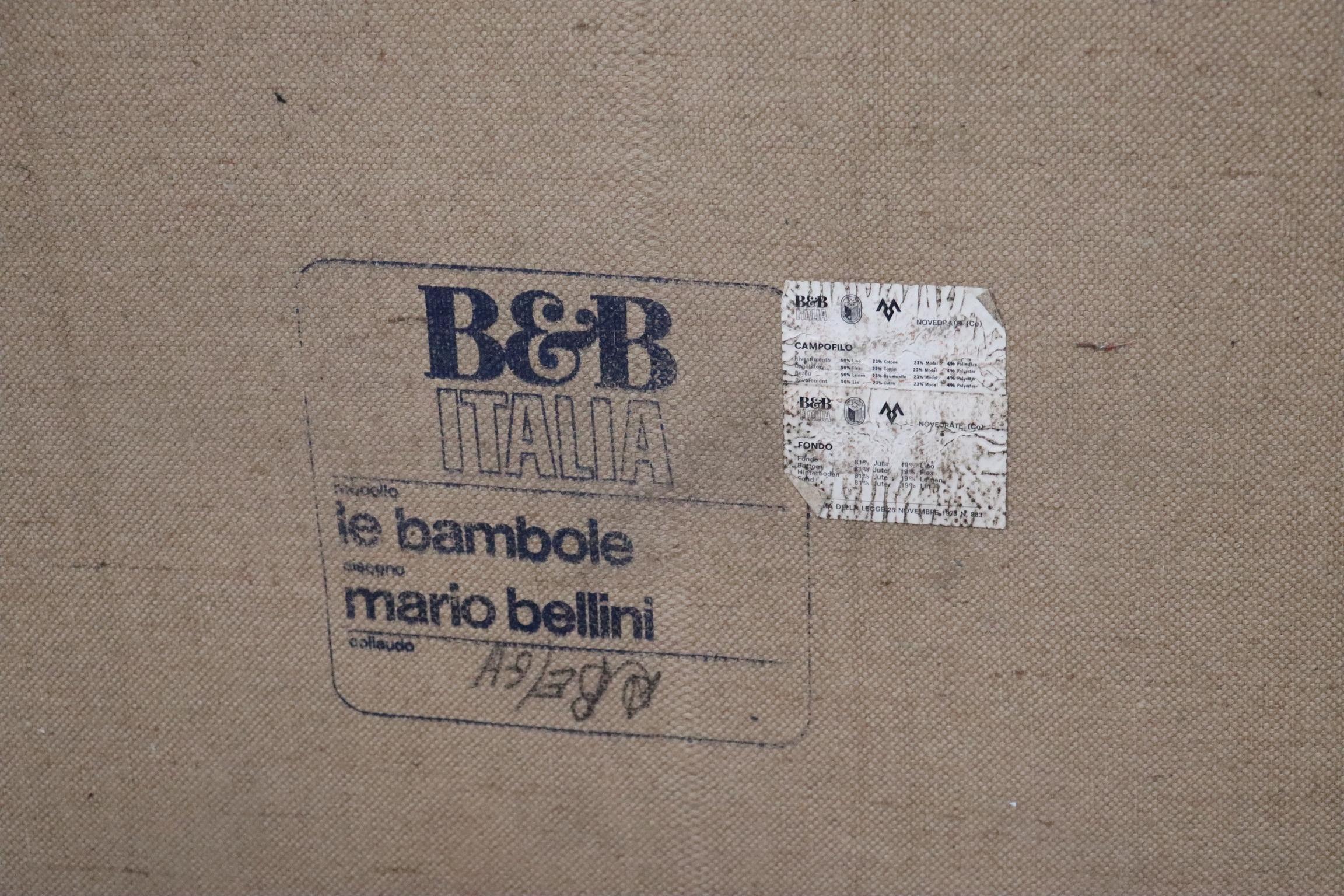 Pair Of Le Bambole Lounge Chairs By Mario Bellini For B&B Italia, 1970s 10
