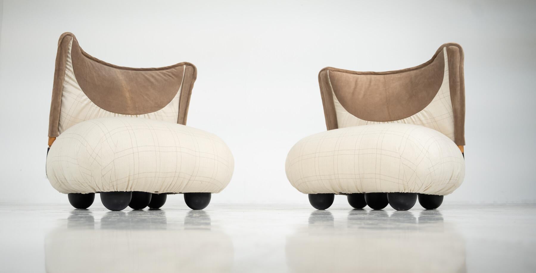 italien Paire de chaises longues « Le Bugie » d'Alessandro Becchi pour Giovannetti, 1980 en vente