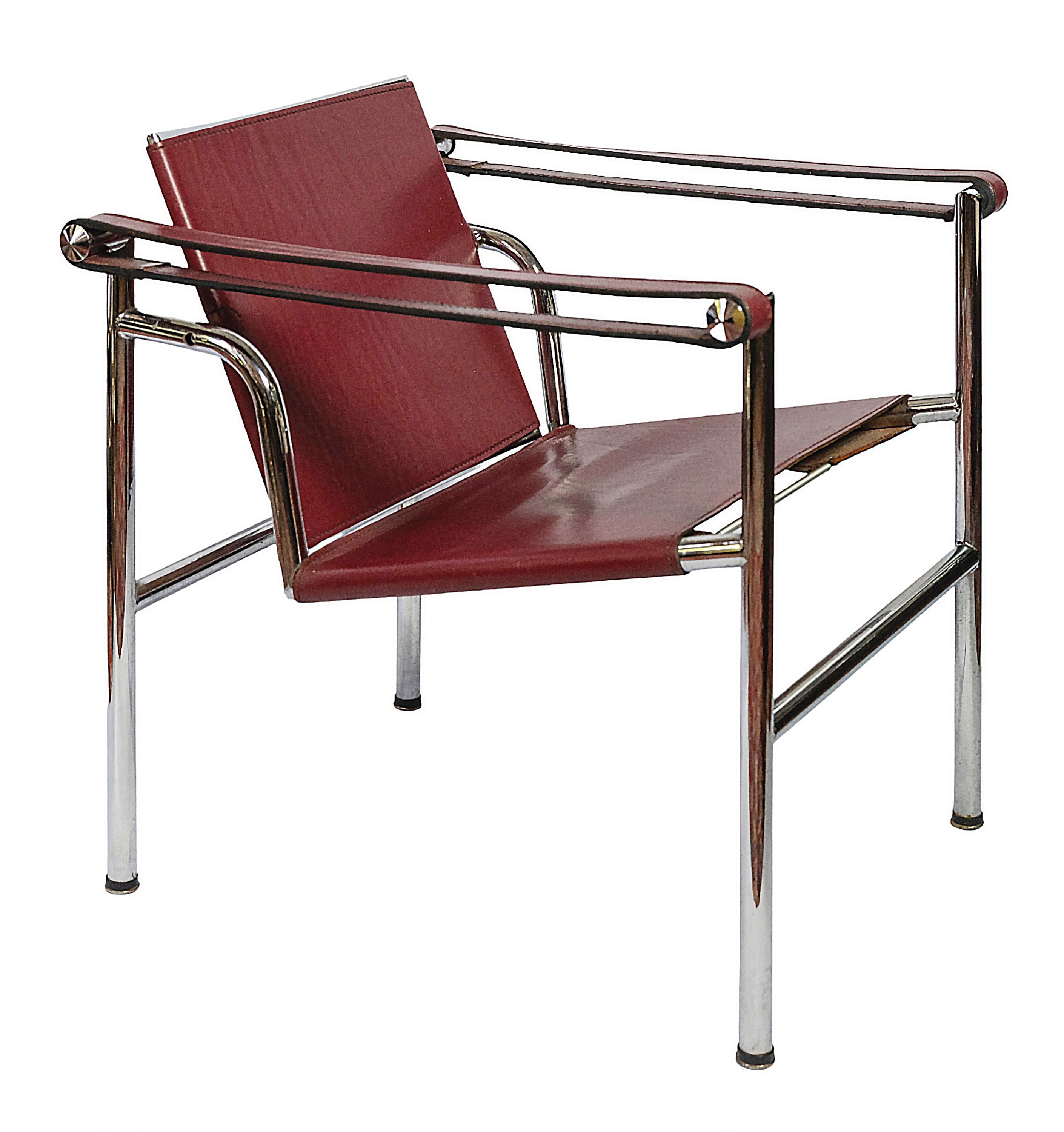 20ième siècle Paire de fauteuils design Le Corbusier LC1 étiqueté Cassina en vente