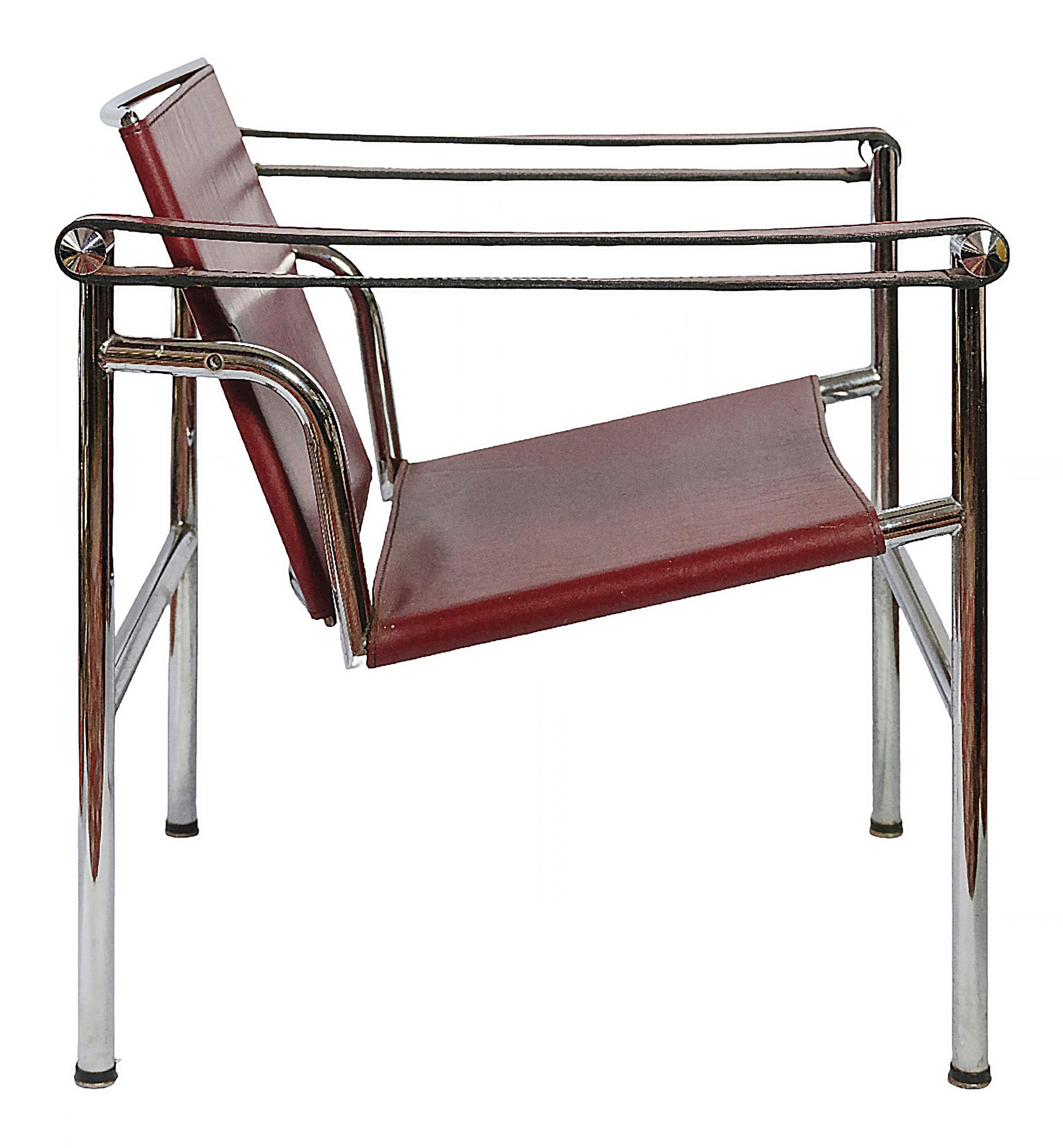 Cuir Paire de fauteuils design Le Corbusier LC1 étiqueté Cassina en vente