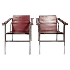 Pair of Le Corbusier design Armchair LC1 labeled Cassina