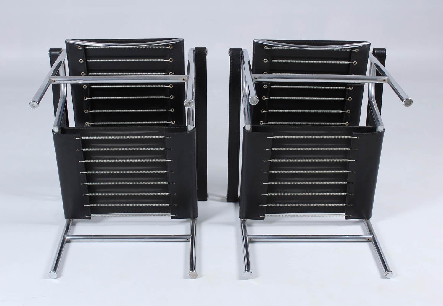 Pair of Le Corbusier LC1 Chairs, Cassina, Mailand 1982, with Original Papers 10