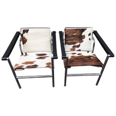 Pair of Le Corbusier LC1 Sling Chairs by Cassina, Italy, Late 20th Century