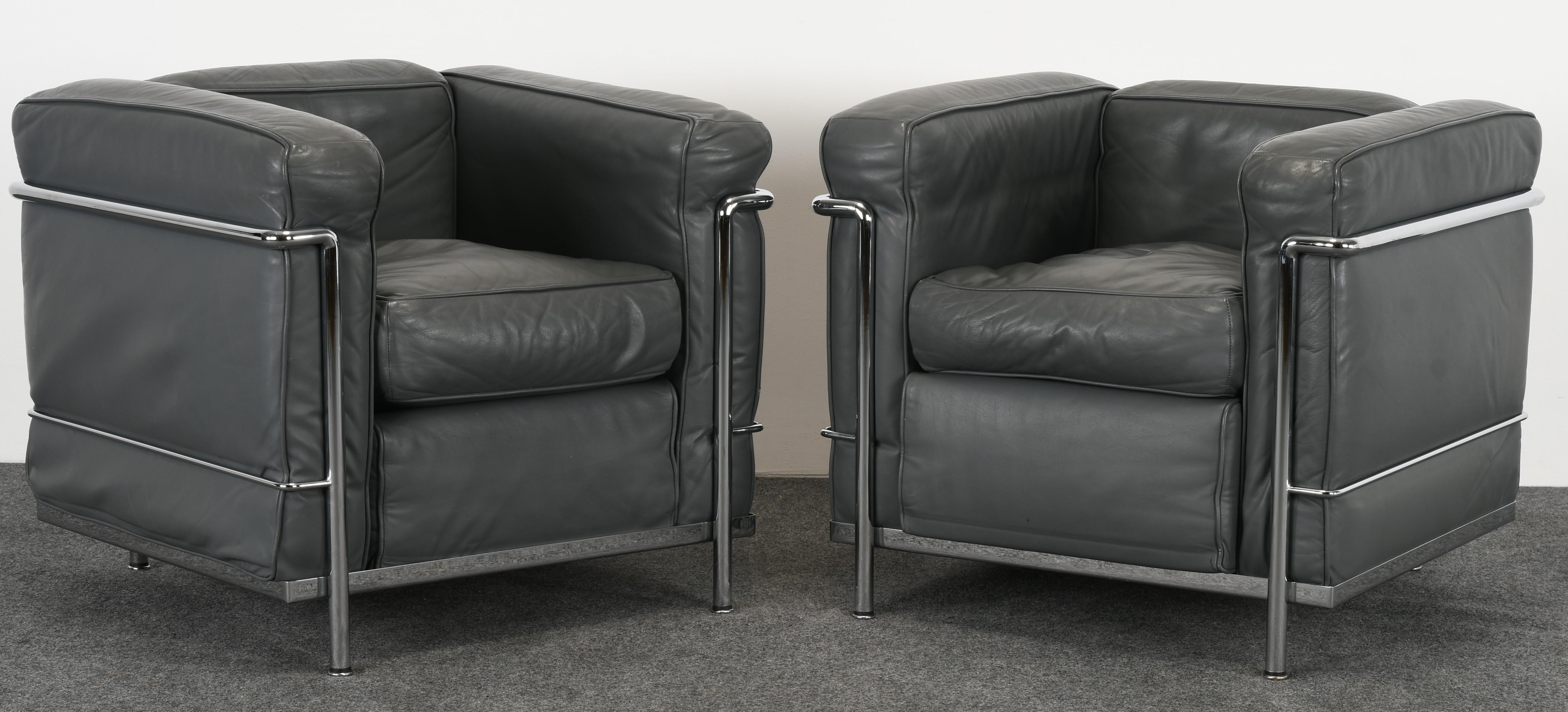 North American Pair of Le Corbusier LC2 Armchairs, 1980s