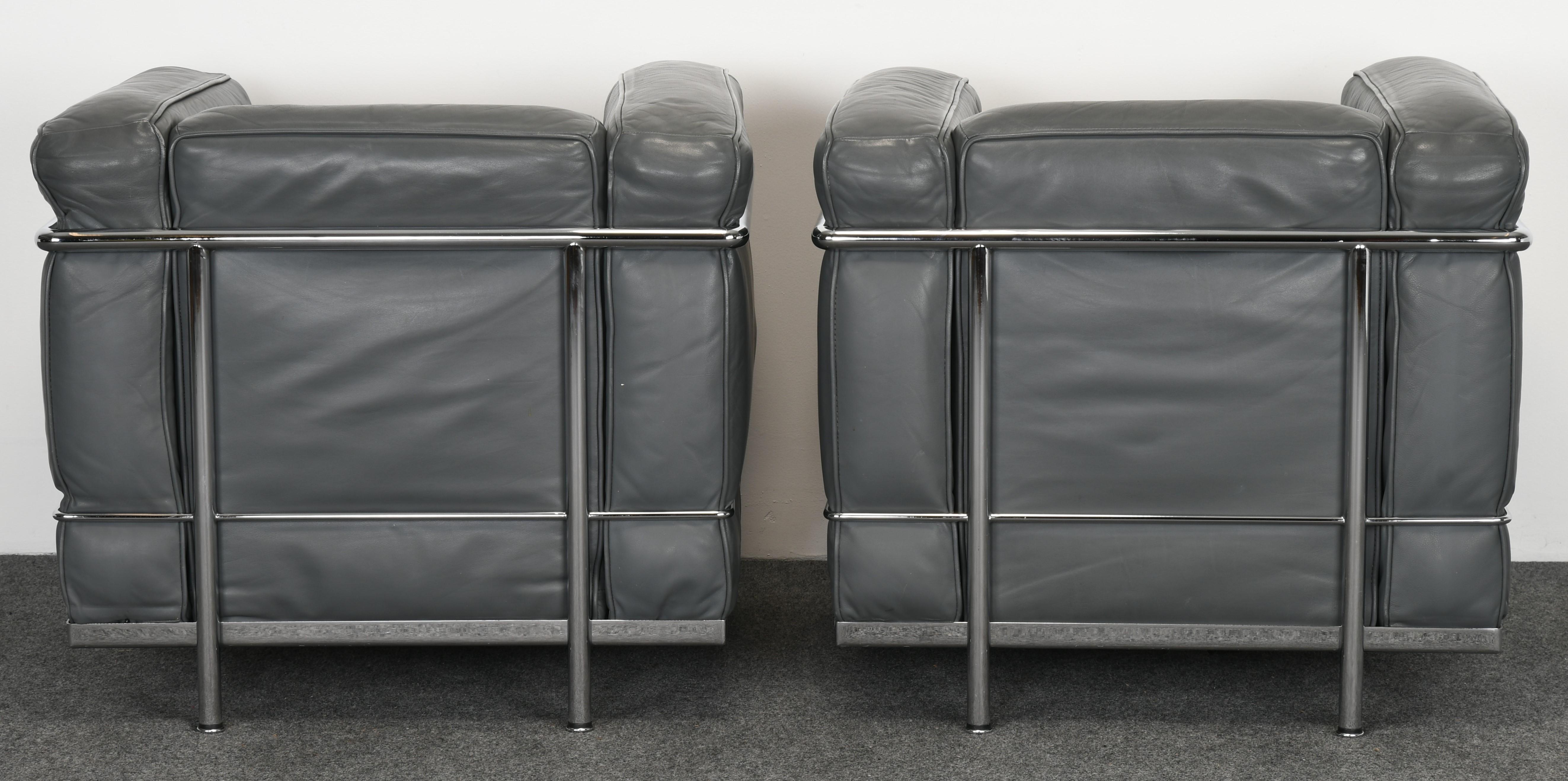 Pair of Le Corbusier LC2 Armchairs, 1980s 1