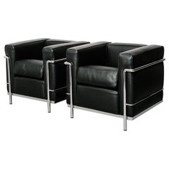 Pair of Le Corbusier LC2 Club Chairs for Cassina