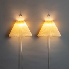 Pair of Le Klint Model 203 Wall Lamps with White Folded Shades, Denmark