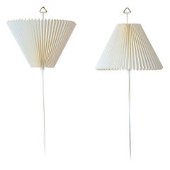 Pair of Le Klint Model 203 Wall Lamps with White Folded Shades, Denmark