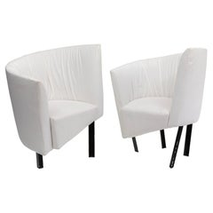 Pair of " Le Lamentazioni" White Lounge Chairs by P. Pallucco and M. Rivier