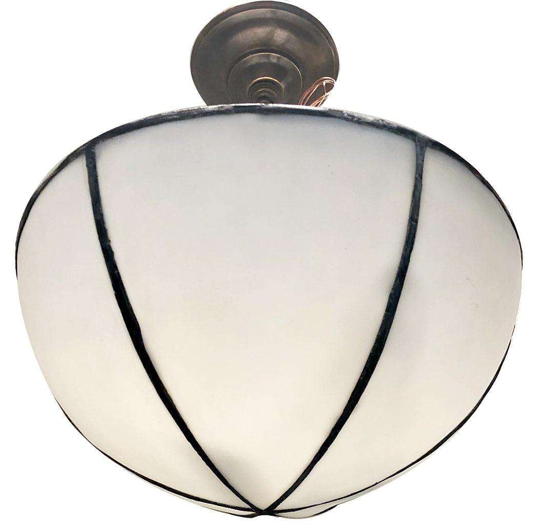 Coppia di lampade in vetro piombato inglese del 1940 circa con luci interne. Venduto singolarmente.

Misure:
Altezza: 14