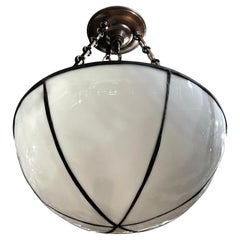 Pair of Leaded Glass Light Fixtures, Sold Individually