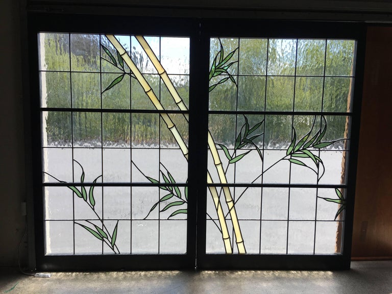Pair of Leaded Glass Windows at 1stDibs