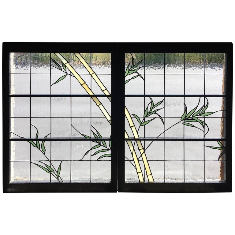 Pair of Leaded Glass Windows at 1stDibs