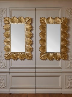 Paire de miroirs feuille par Studio Glustin